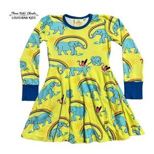 Coddi & Womple Organic Rainbow Elephant Flamingo Dress